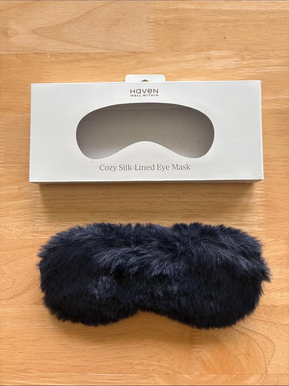 😴 Haven Well Within Cozy Silk-Lined Faux Fur Eye Mask. New!